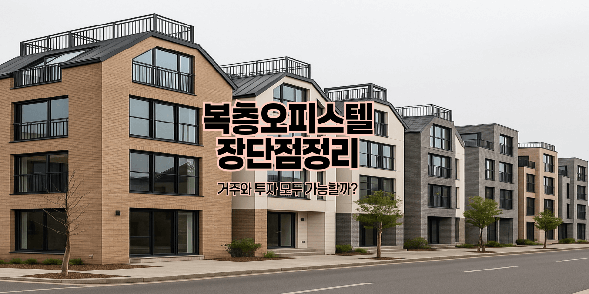 복층오피스텔 장단점정리|거주와 투자 모두 가능할까?
