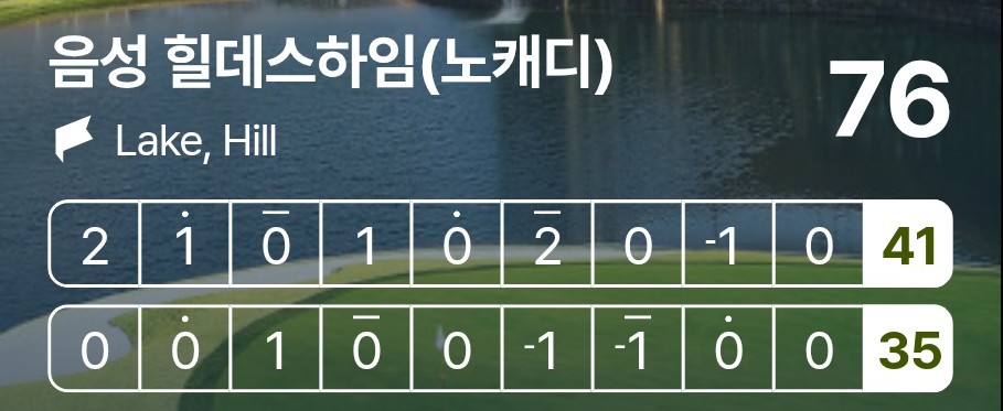 힐데스하임cc 레이크-힐 코스 스코어카드