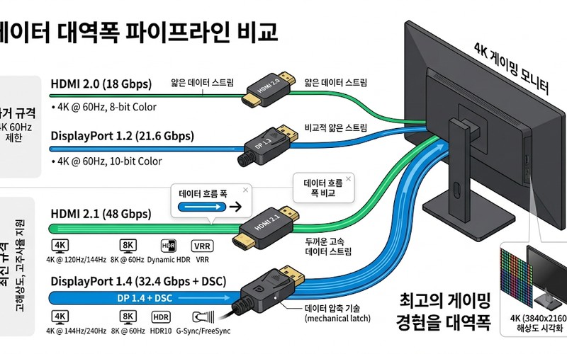 4K 144Hz 모니터 샀는데 60Hz만 나온다면? DP&middot;HDMI 케이블