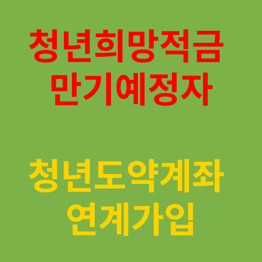 청년희망적금 만기예정자 청년도약계좌
