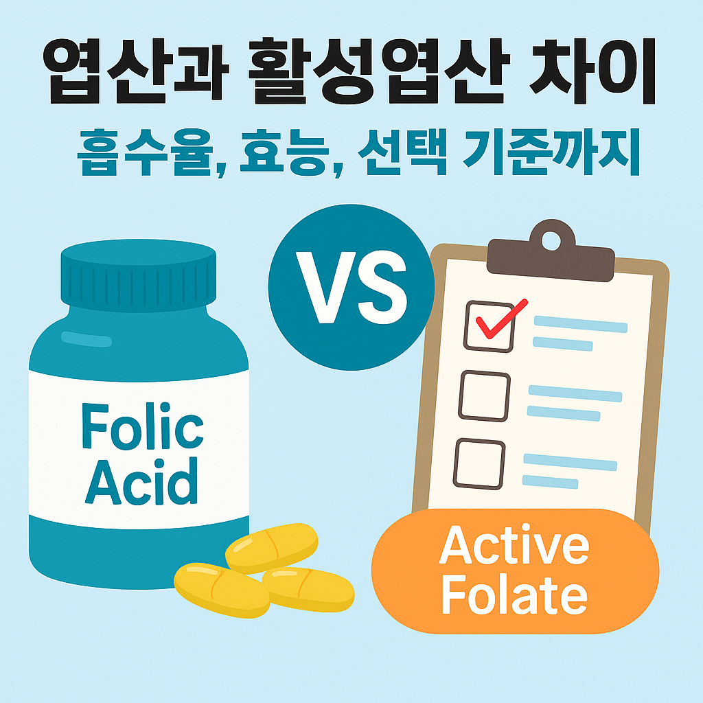 엽산과 활성엽산 비교 이미지