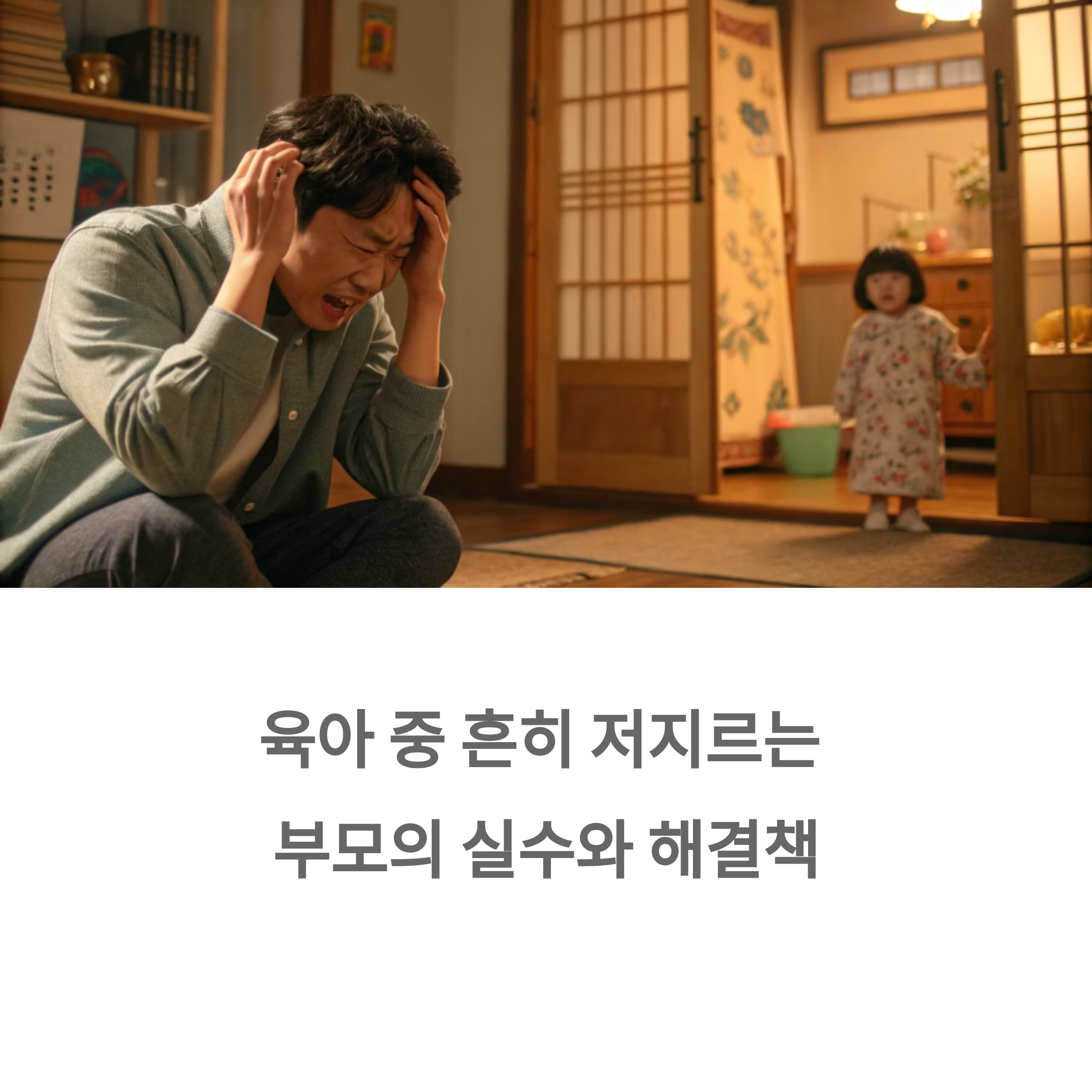 아빠가 아이앞에서 화내는 장면