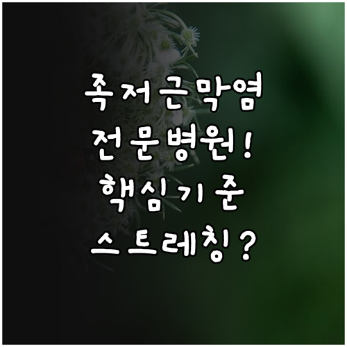 부산 남구 족저근막염 전문 병원 기준..