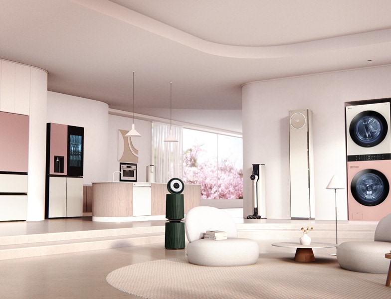 LG가전제품으로 채워진 거실