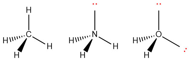 CH4 NH3 H2O geometry