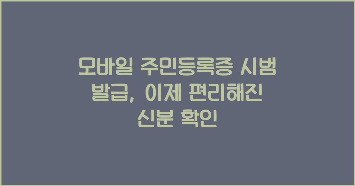 모바일 주민등록증 시범 발급