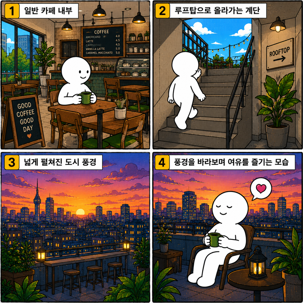 루프탑에서 즐기는 삶의 여유시간