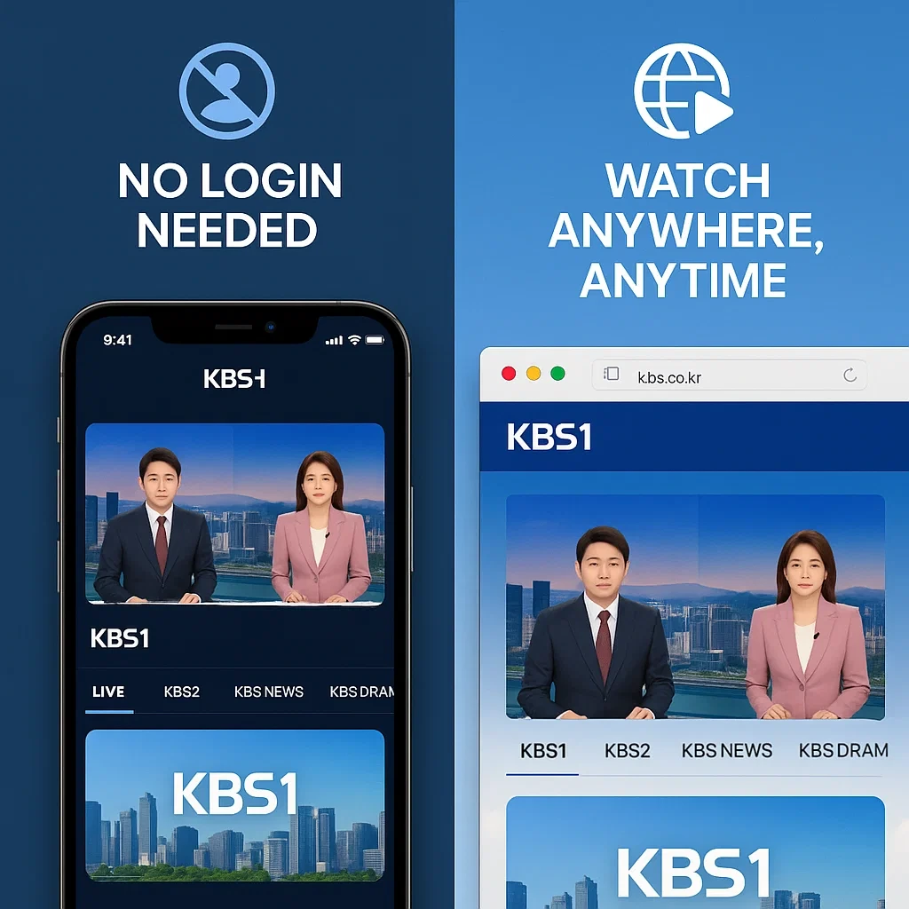 KBS 온에어 실시간 시청법 총정리: 로그인 없이 무료 시청