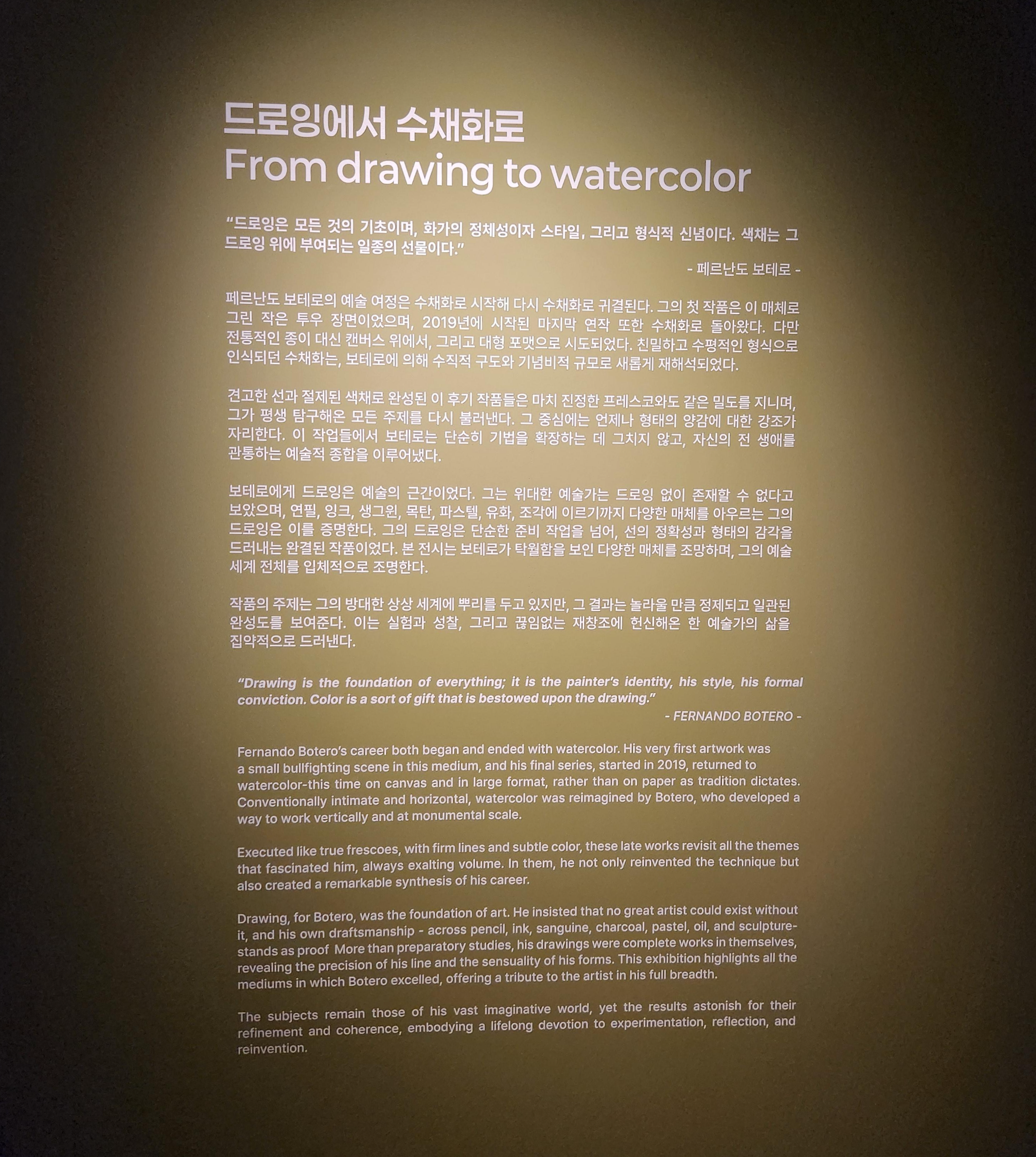 페르난도보테로 드로잉에서 수채화로 설명