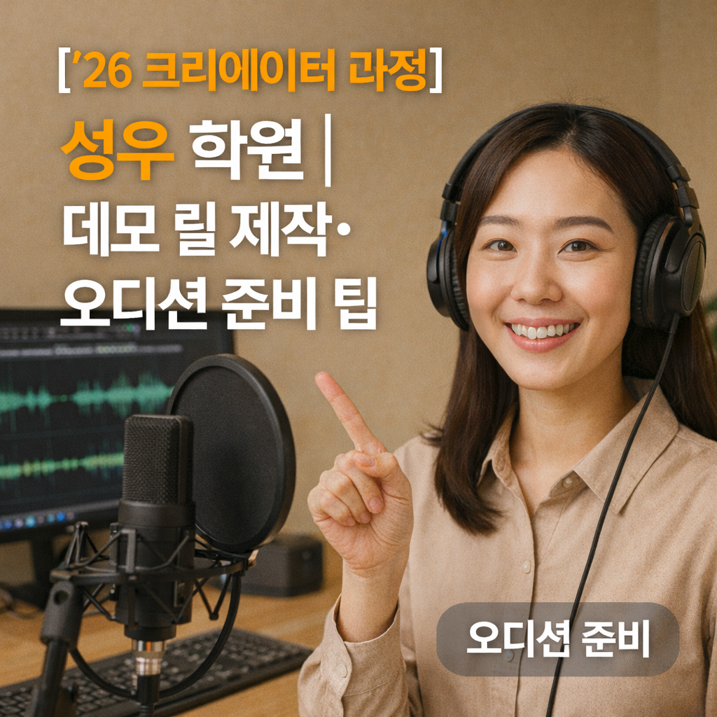[&rsquo;26 크리에이터 과정] 성우 학원 ｜ 데모 릴 제작&middot;오디션 준비 팁