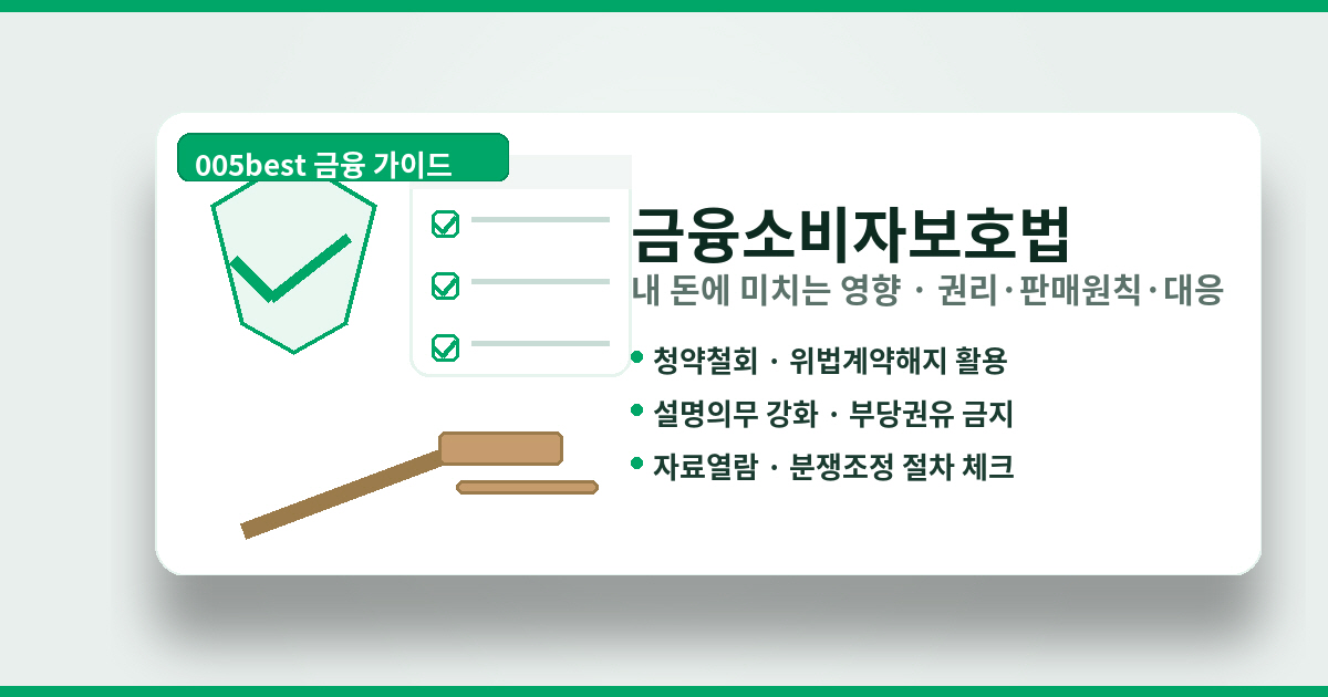 금융소비자보호법이 내 돈에 미치는 영향 (권리, 6대 판매원칙, 청약철회·위법계약해지)