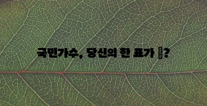 내일은 국민가수 투표 꼭 참여해야겠죠!