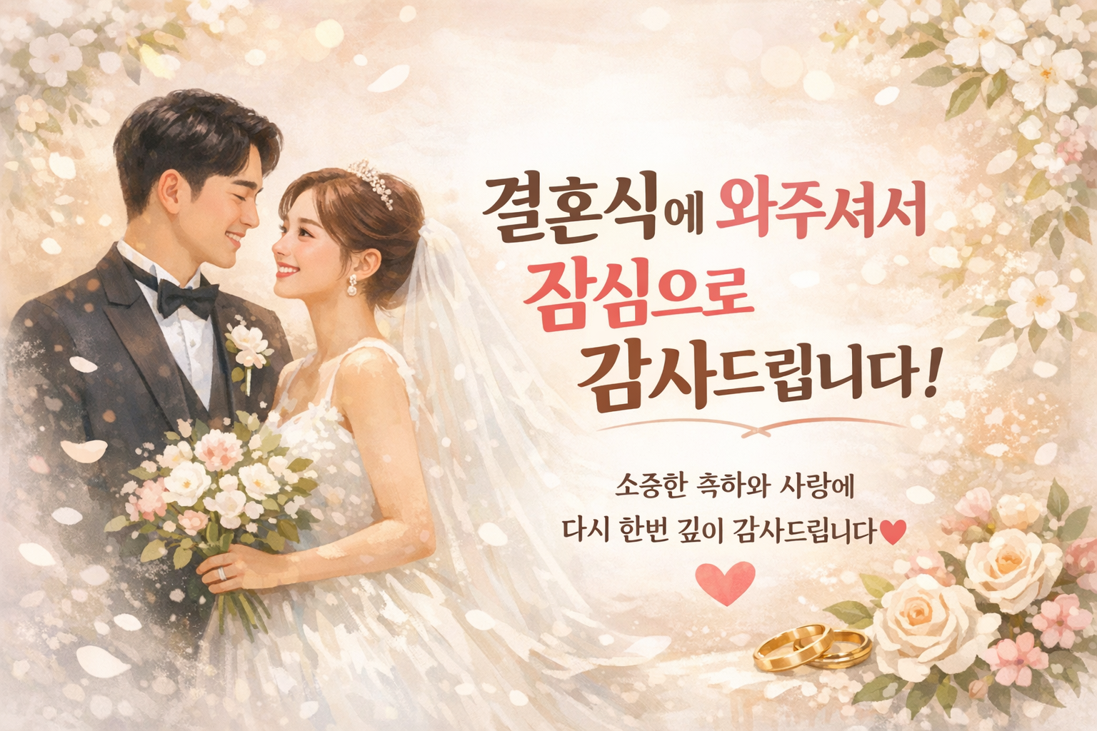 결혼식후 감사 문자 내용