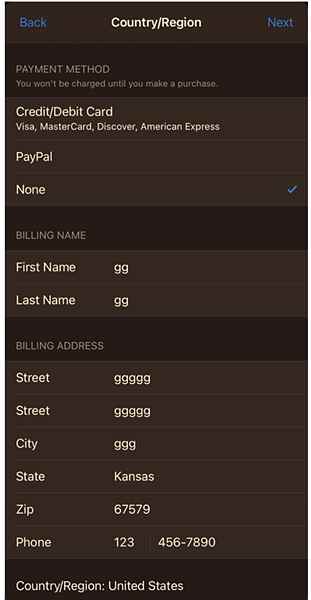 앱스토어-국가변경설정화면