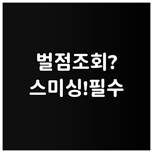 운전면허 벌점 조회 스미싱 주의 공식..