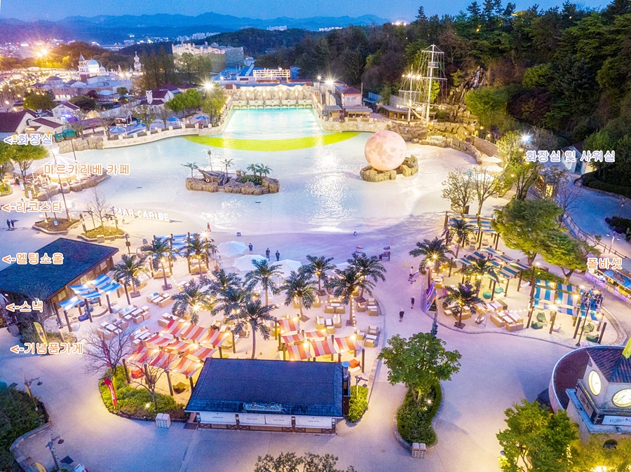 에버랜드 공식 블로그에 있는 드론사진에 식당위치를 적어놓음