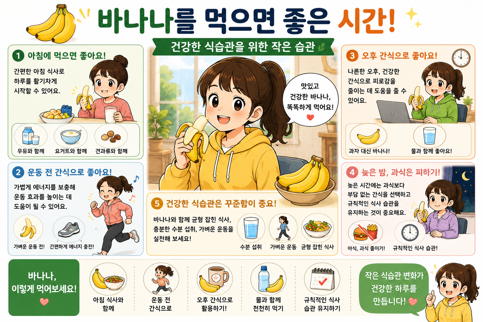 바나나를 먹으면 좋은 시간
