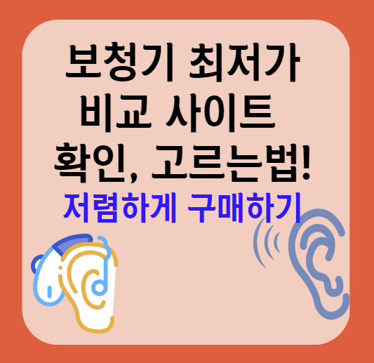 보청기 최저가 비교 사이트ㅣ보청기 저렴하게 구입하기ㅣ고르는방법