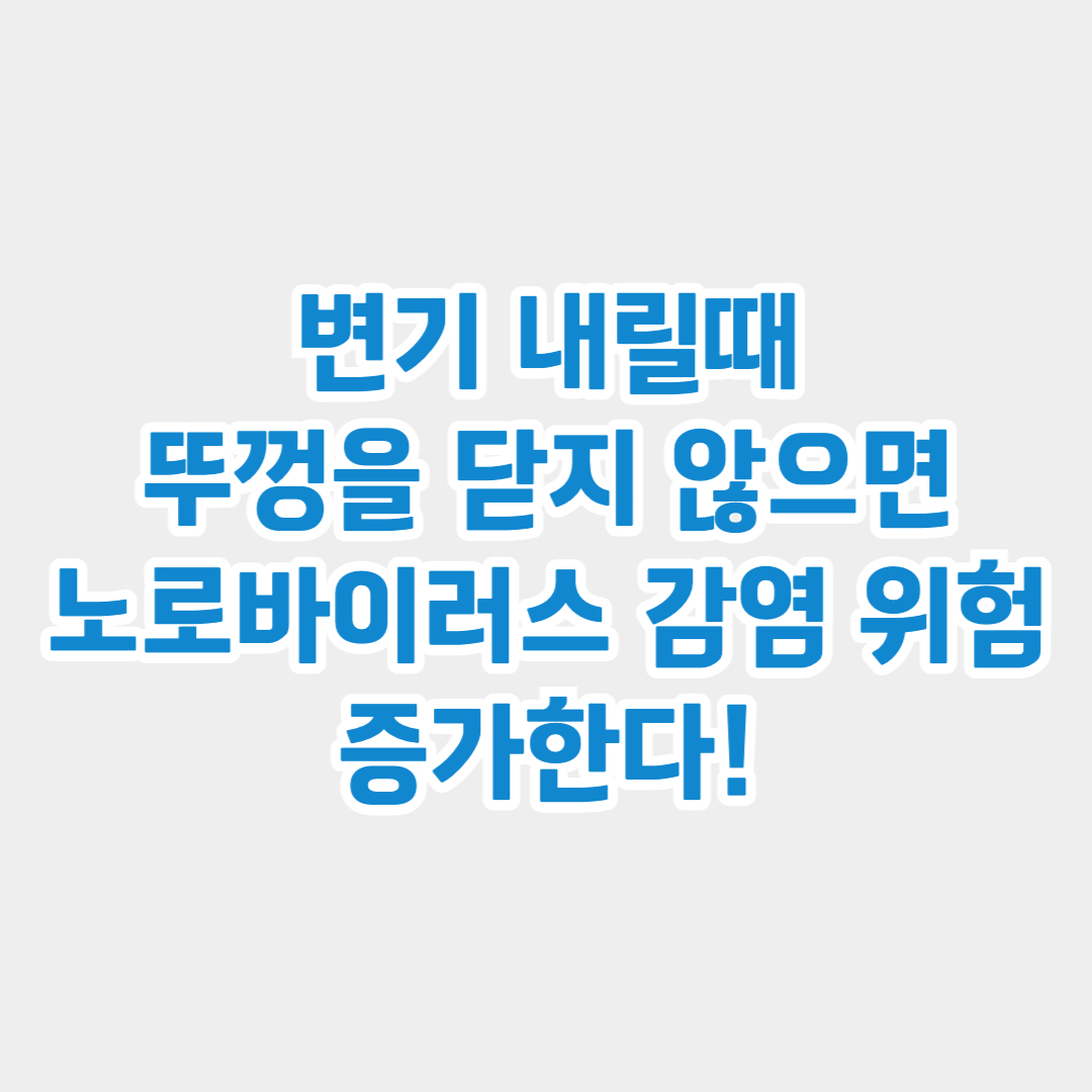 변기 물 내릴때 뚜껑 닫아야 하는 이유