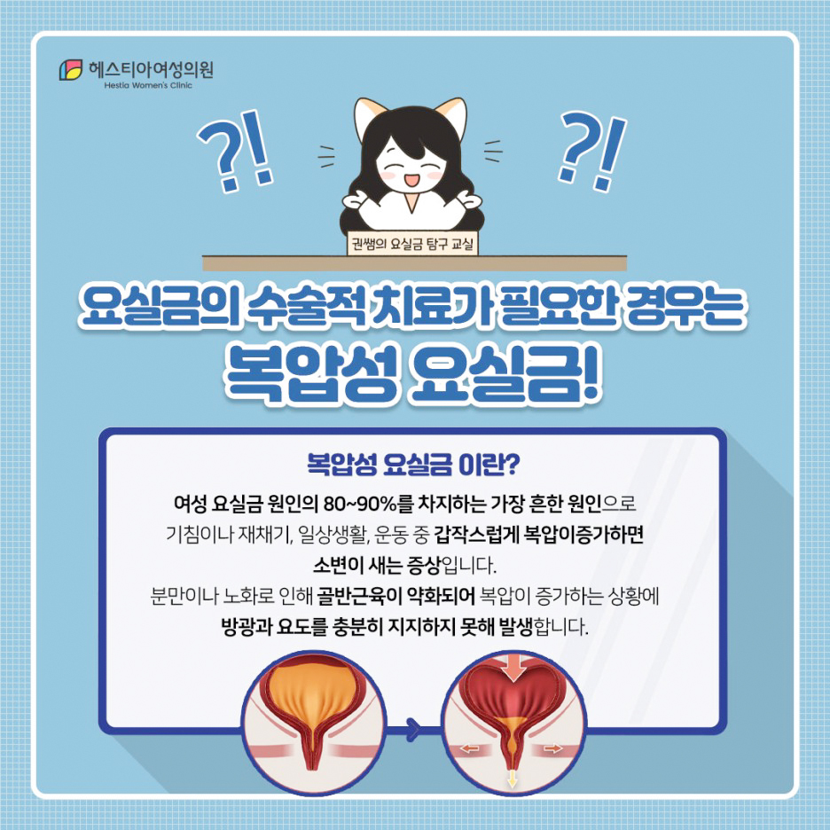 요역동학검사 후 요실금수술이 필요한 복압성 요실금은?