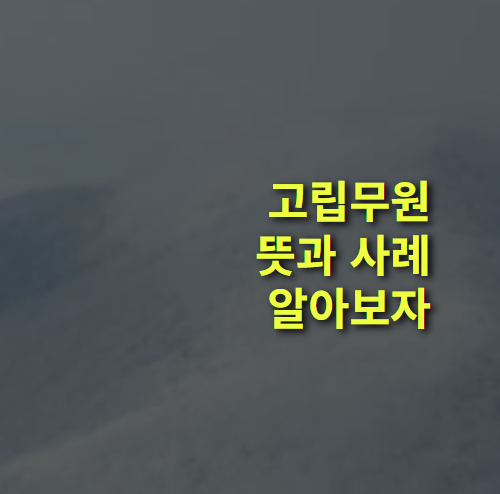 고립무원이란? 뜻, 상황, 사례.