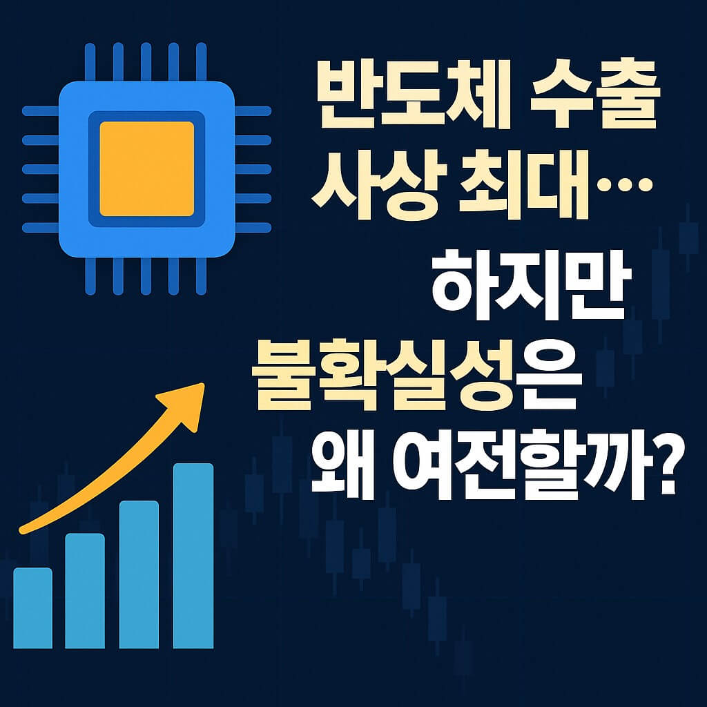 반도체 수출 사상 최대 기록과 글로벌 불확실성을 다룬 블로그 대표 썸네일 이미지