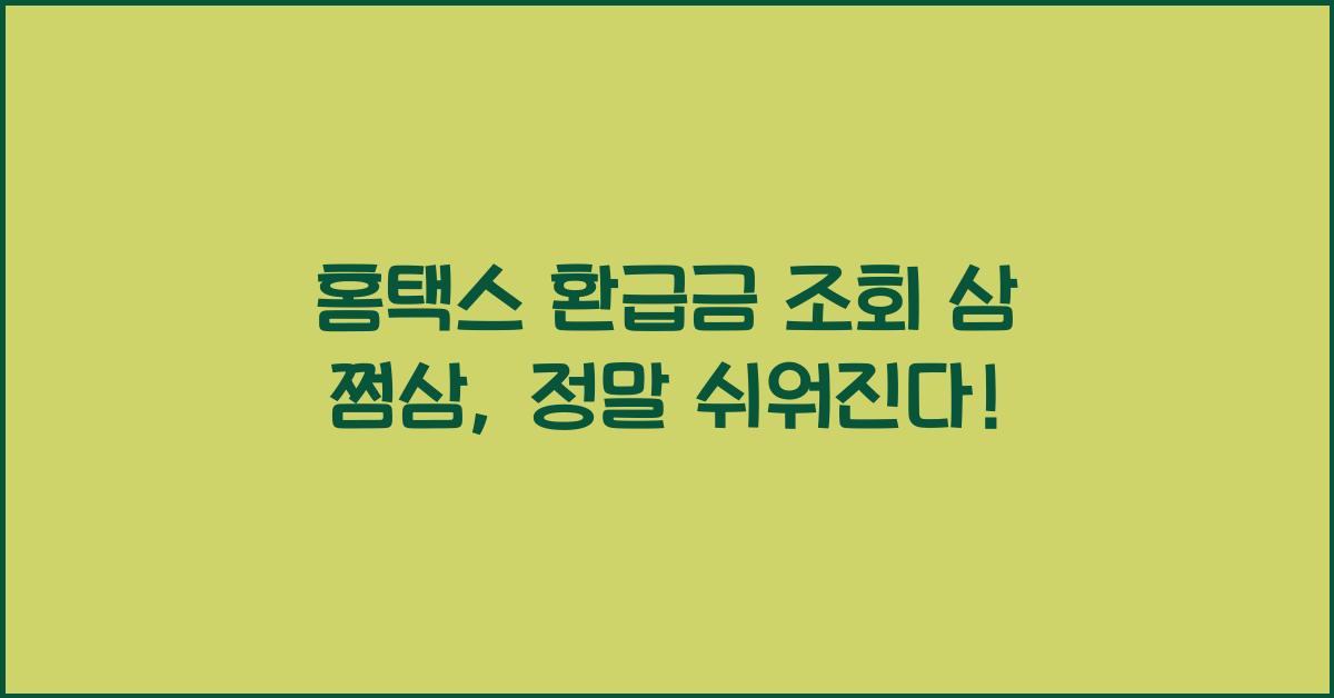 홈택스 환급금 조회 삼 쩜삼