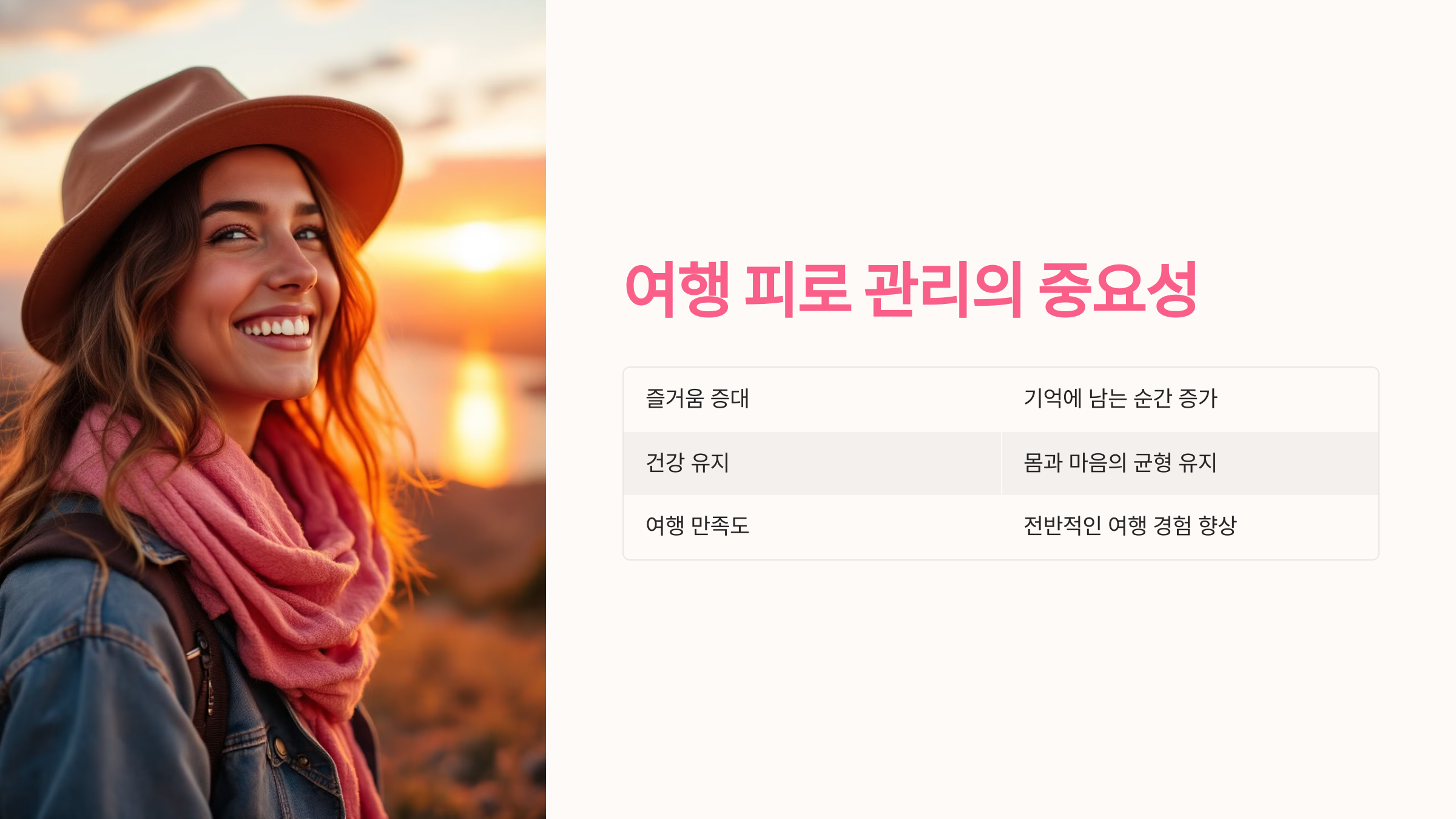 ✨ 결론: 여행 피로, 관리가 중요합니다