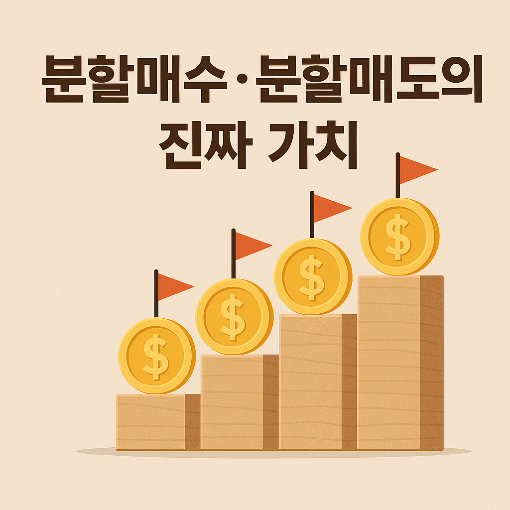 단계별로 수익을 확보하는 분할매도 개념 이미지