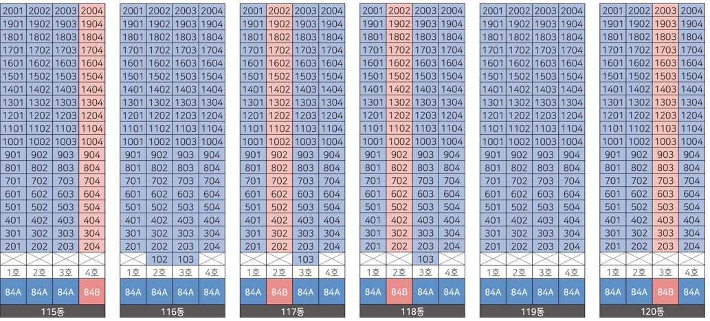 힐스테이트 첨단센트럴 동･호수 층별 배치도-3