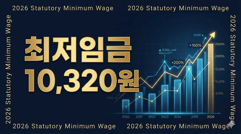 2026년 최저임금 시급 10320원 확정 통계 그래프 이미지
