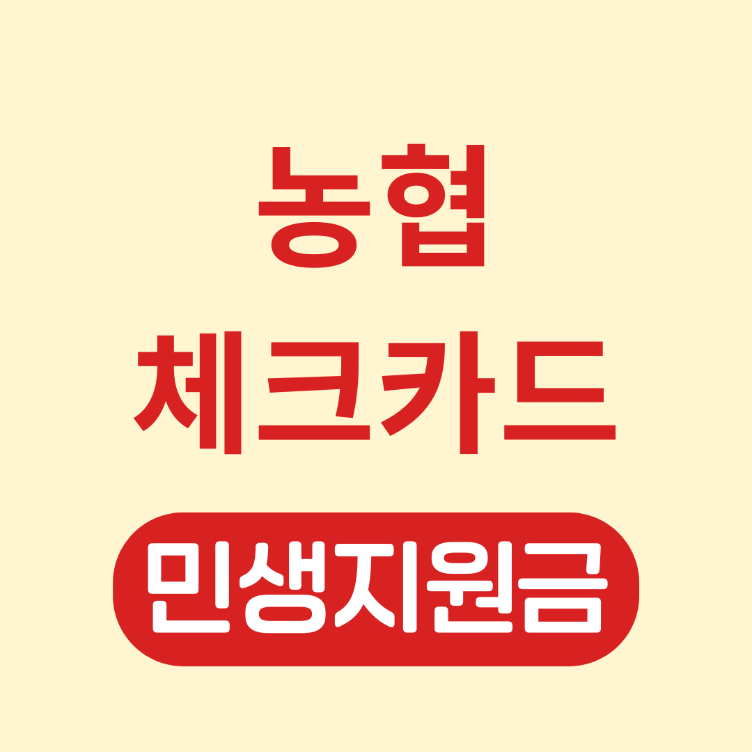 농협 체크카드 민생지원금