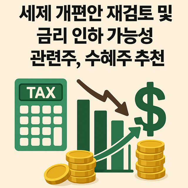 세제 개편안 재검토 및 금리 인하 가능성, 관련주, 수혜주 추천