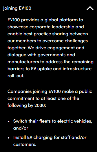 출처 - The Climate Group 홈페이지 EV100 소개란