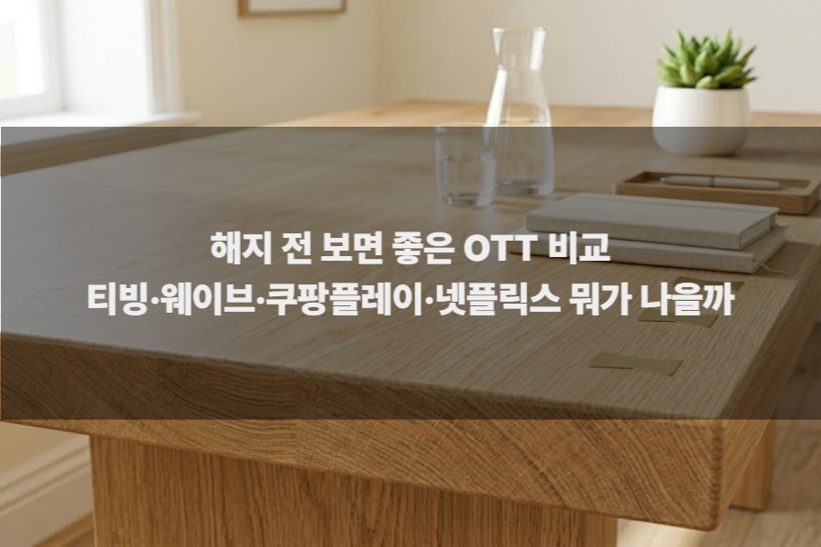 해지 전 보면 좋은 OTT 비교 티빙·웨이브·쿠팡플레이·넷플릭스 뭐가 나을까