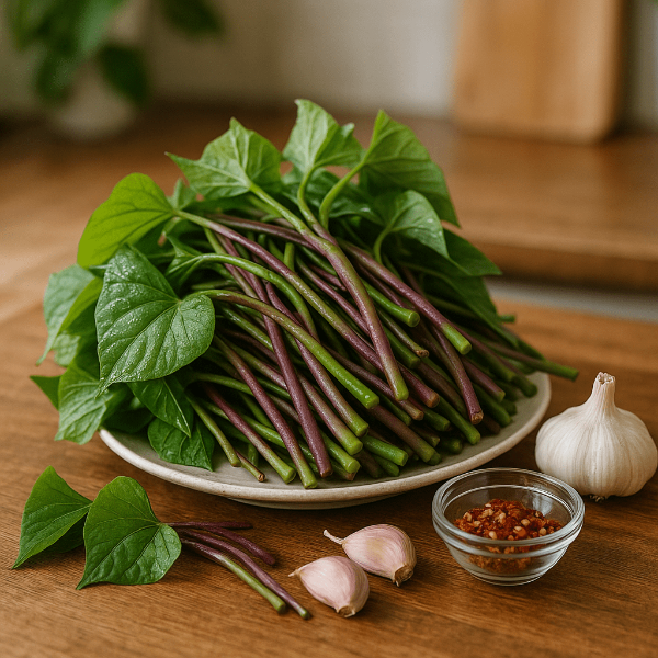 신선한 고구마줄기 사진