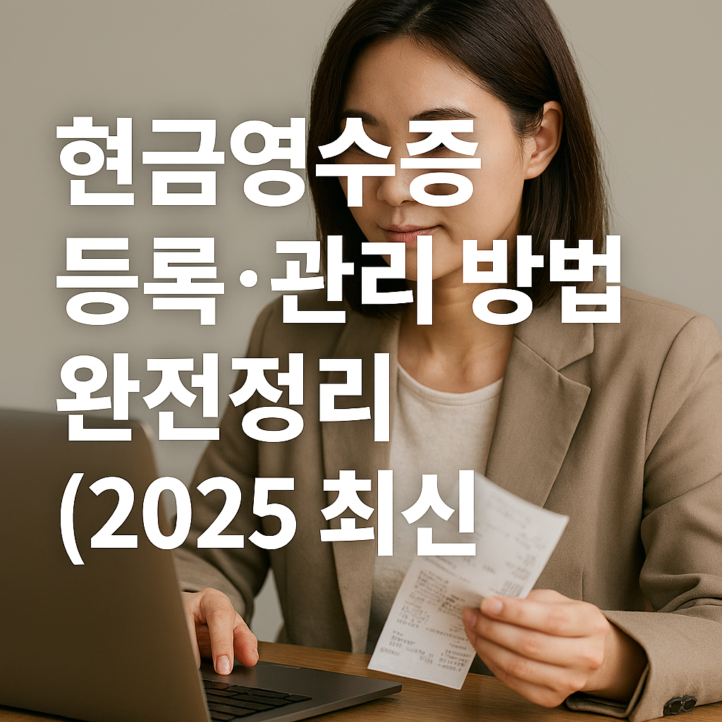현금영수증 등록·관리 방법 완전정리 (2025 최신)