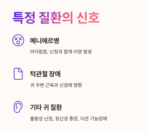이명의 원인 : 특정 질환의 신호