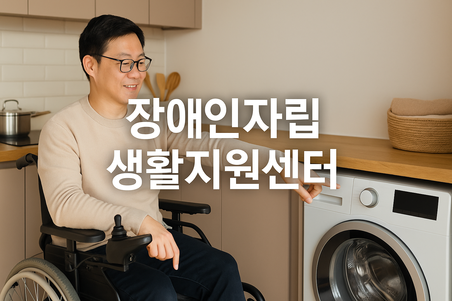 휠체어-장애인이-주방-생활-자립활동하는-모습-장애인자립생활지원센터-중앙표기