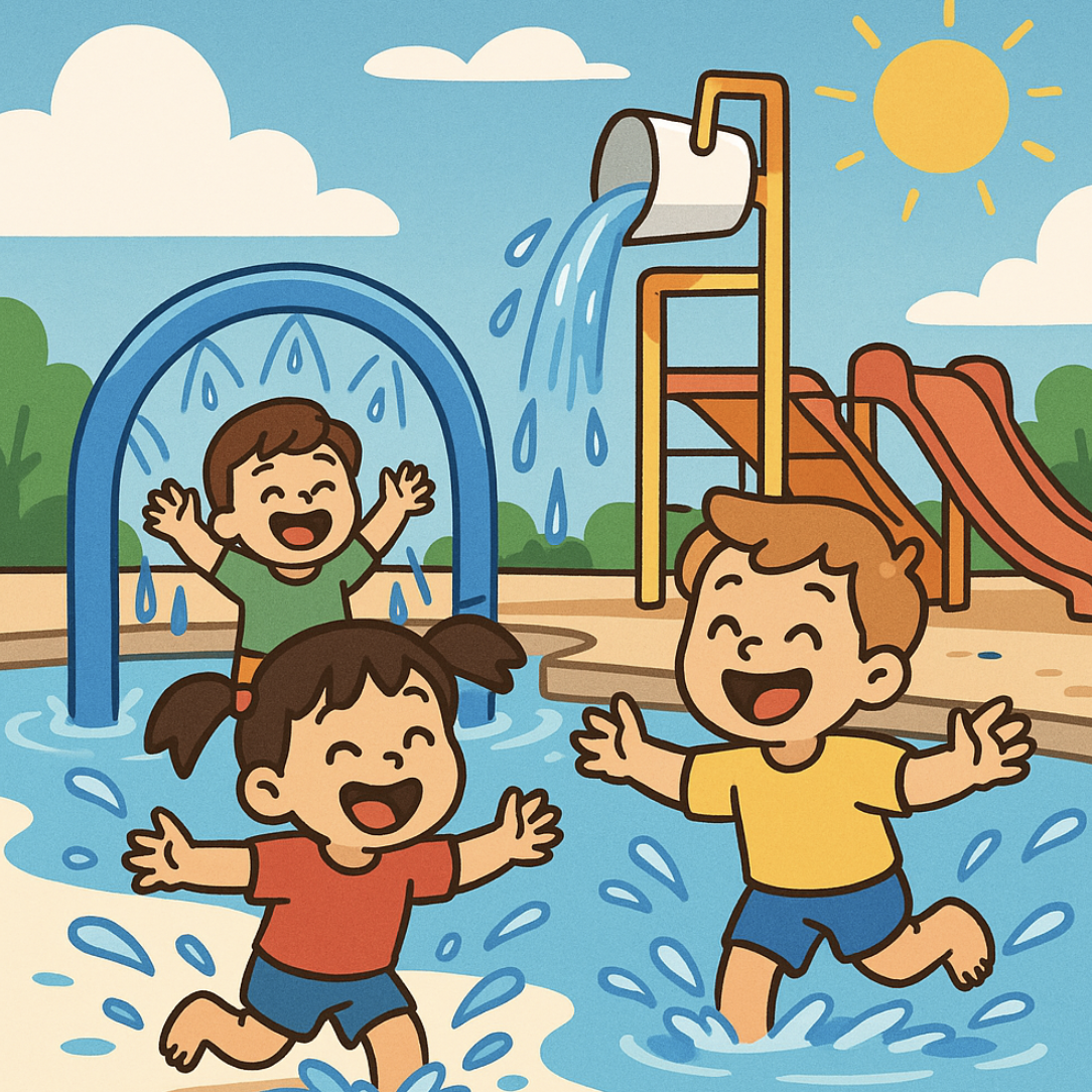 물놀이터 노는 아이들