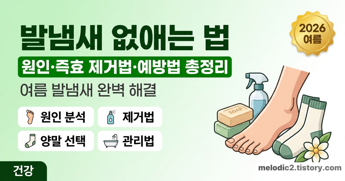 여름 발냄새 없애는 법 원인 즉효 제거법 예방법 2026 총정리 안내