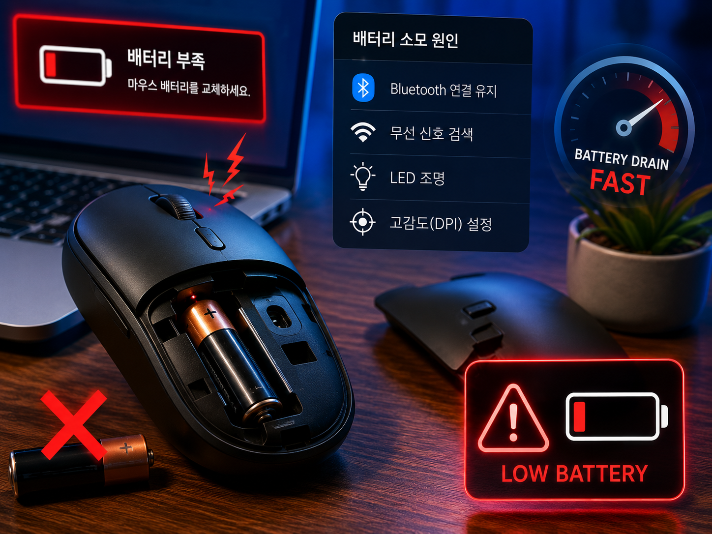 무선 마우스 배터리 소모 빠름 해결방법 총정리 건전지 자주 갈아야 하는 원인 무선마우스 배터리 오래 쓰는 법