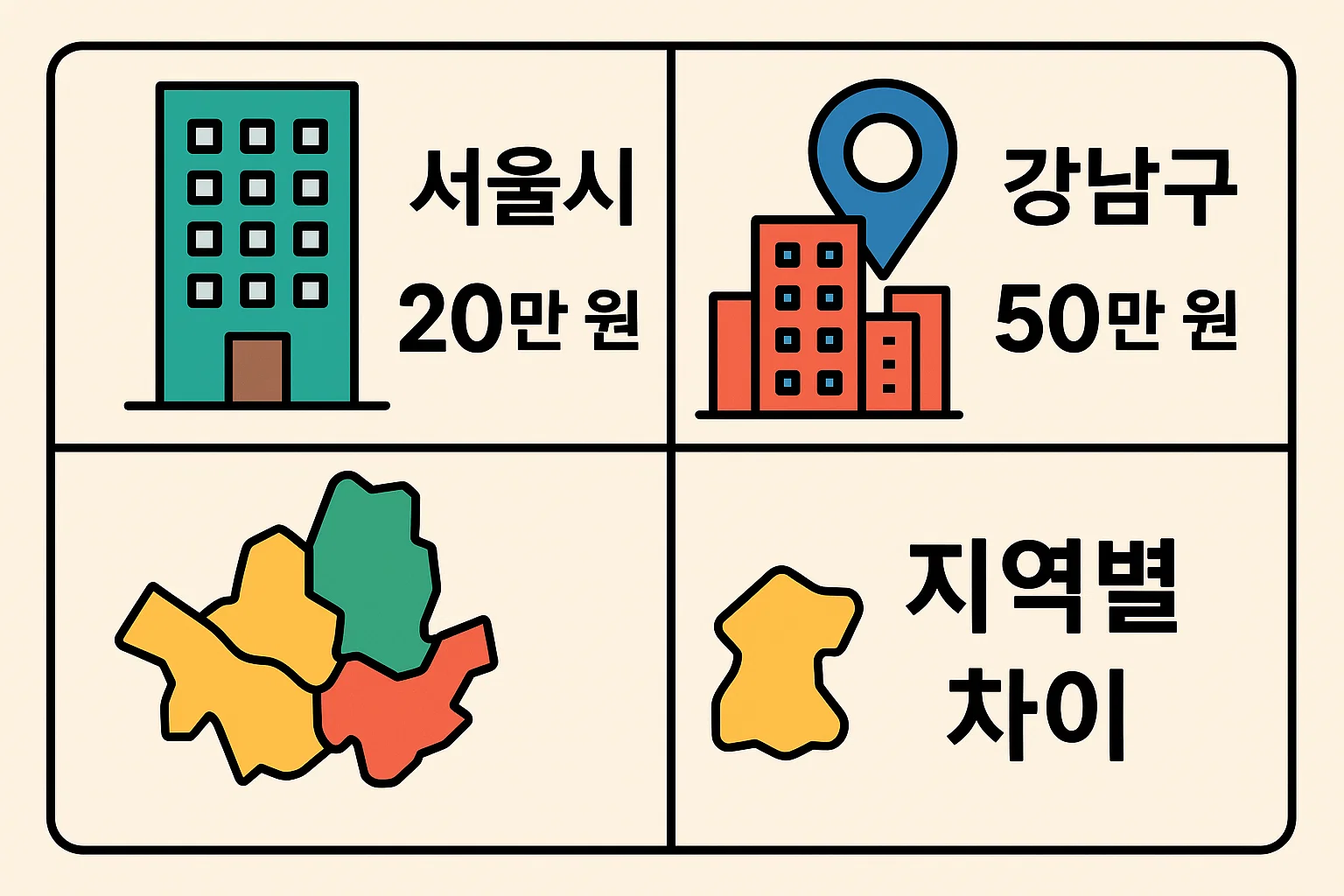 운전면허 반납 시 지역별 지원금 차이를 설명하는 인포그래픽으로, 서울시 20만원, 강남구 50만원 지원 사례가 포함된 안내 이미지입니다.