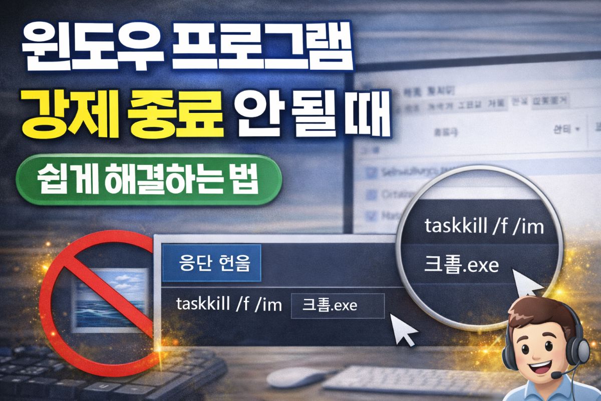 프로그램 강제 종료 안될 때 해결방법