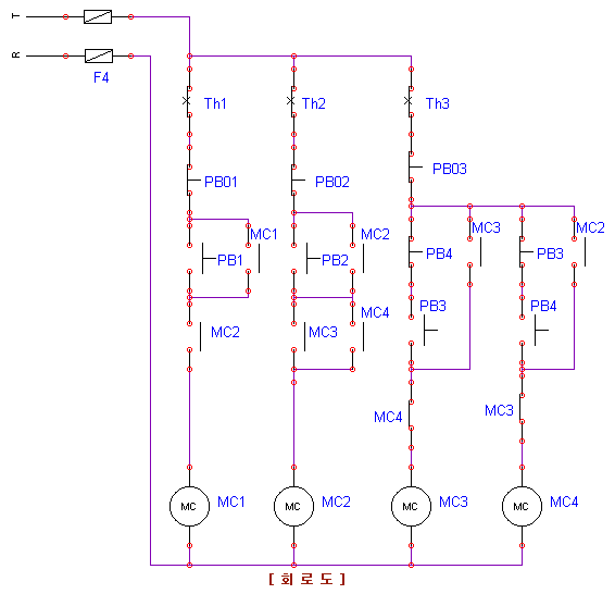 자동문 및 컨베이어 벨트 전기회로