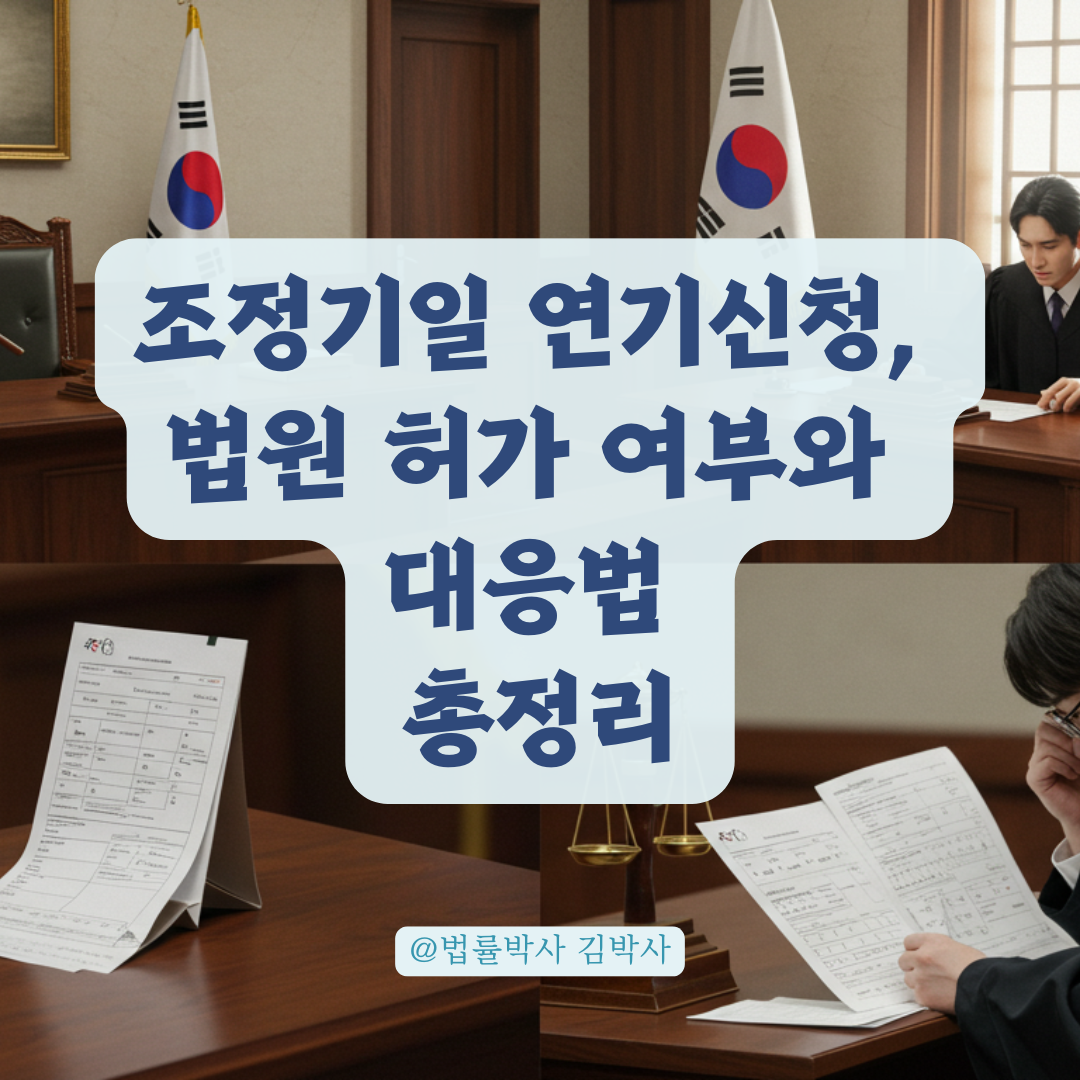 조정기일 연기신청, 허가 여부는 언제 알 수 있을까? 법원 대응 흐름 안내.