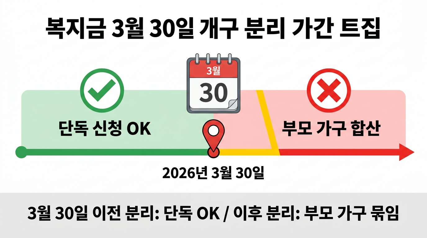 고유가 피해지원금 세대분리 3월 30일 기준일 타임라인 함정 - 분리 시점별 지급 차이