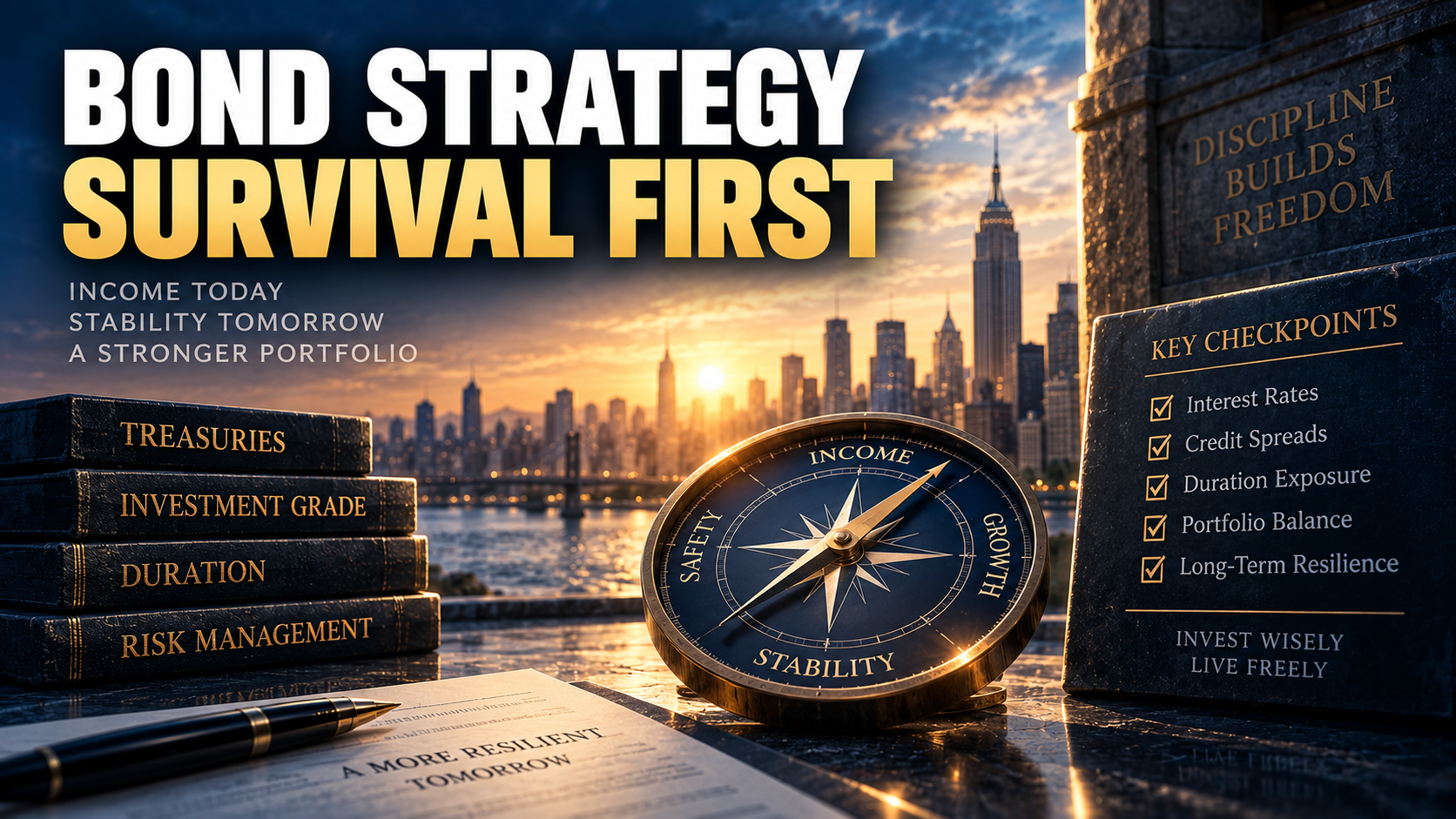 Bond investment strategy using Treasuries, investment grade bonds, and duration management