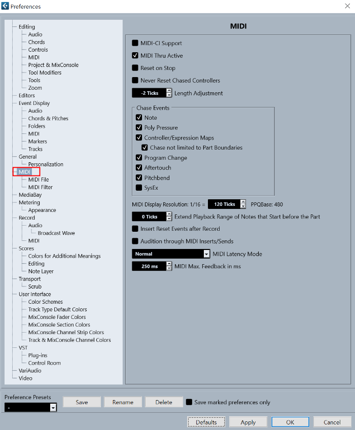 [Cubase 13] 큐베이스 환경설정 (7) MIDI