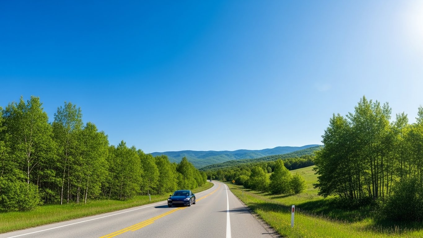 친환경 운전을 통해 깨끗해지는 지구와 푸른 하늘 이미지